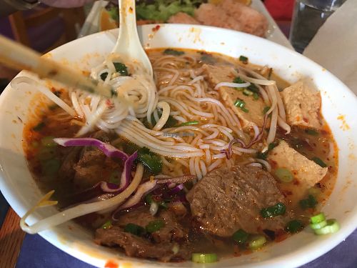 Spicy Pho noodles. The owners are the nicest people. This place ranks one of the top in my book. at Sweet Lemon Vegan Bistro in Portland