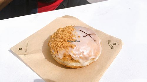 rhubarb, raspberry & ginger at Crosstown Doughnuts Vegan in London