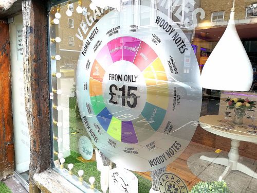 Store window at Eden Perfumes - Portobello Rd in London