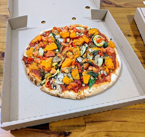 Vegan pizza at Al Taglio Woodfire Pizzeria in Albany