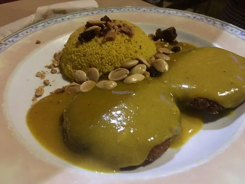 Dish with vegetarian "meat"balls and cous-cous (do not remember the exact name in menu) at Canadu in Malaga