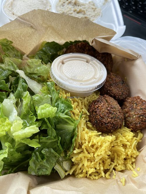 Falafel plate (comes with 5 falafel)  at Zait & Za'atar in St Paul