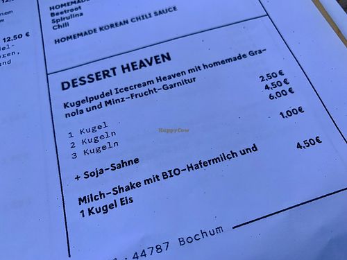 menu at Kimbap Spot in Bochum
