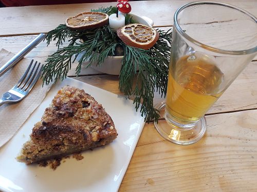 Vegan cake at Velbekomme Cafe in Manchester