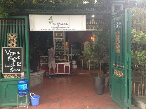 From the entrance.  at La Grace in Hanoi