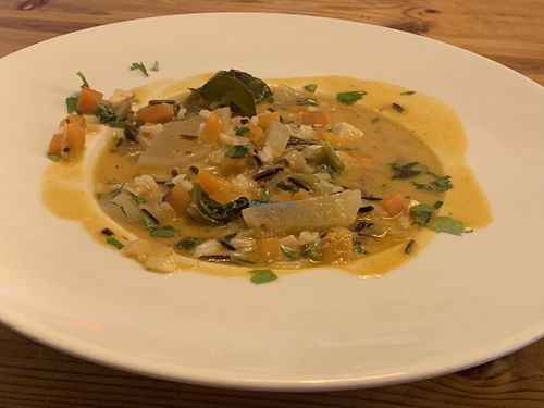 Arroz Thai con coco curry rojo 🇹🇭   at La Voladora in Alicante