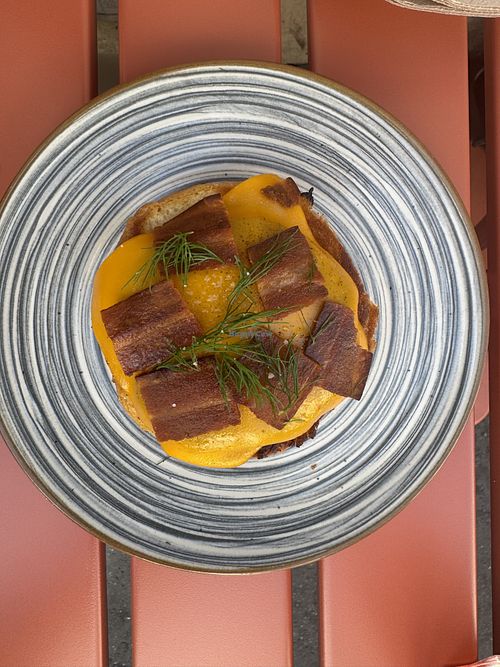 Bacon egg and cheese breakfast sandwich  at Les Bols d'Antoine in Paris