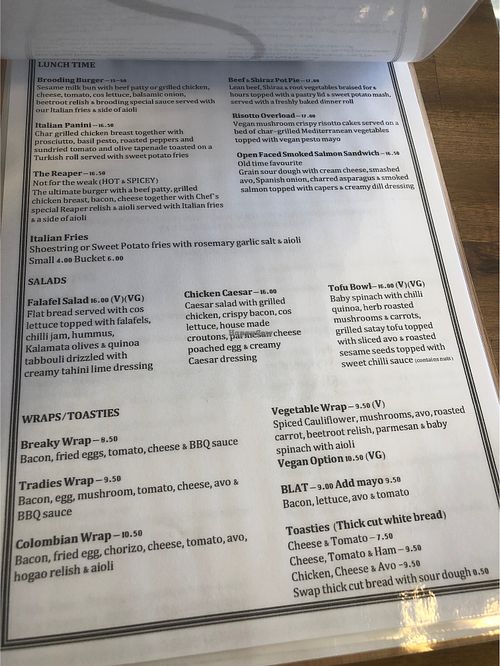 Plenty of vegan options  at The Brooding Italian in Kiama