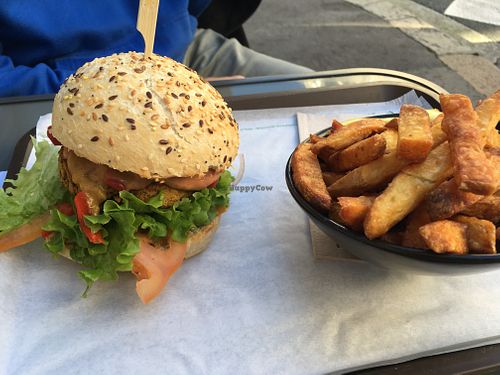 Tex-mex burger with fries at The Wild Note in Bordeaux