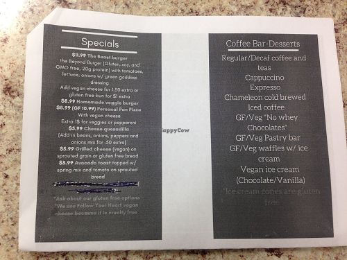 Temporary extended menu -Work in Progress at Cafe Blossom in Barnegat