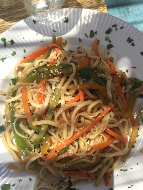 Pasta with veggies ❤️ at Grow Café in Tarifa