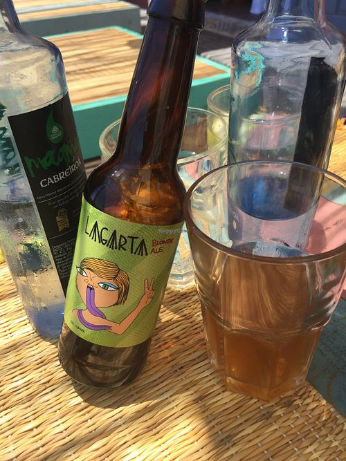 Lagarta beer - brewed by women. We love this!  at Grow Café in Tarifa