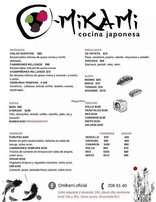 Menu 2/2 at O-Mikami in Lazaro Cardenas