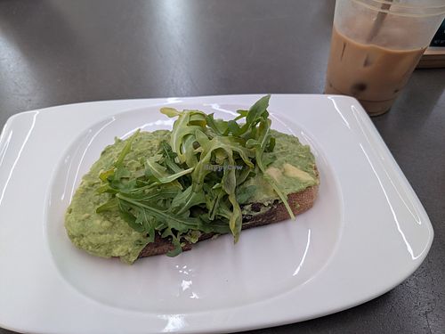 Avocado toast and almond latte at Cafe Club in Hollywood