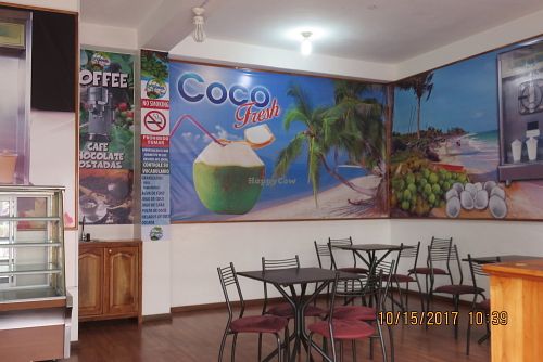 inside at Coco Fresh in Puerto Ayora