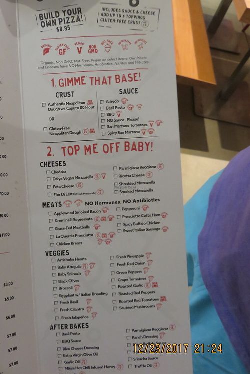 menu at Pizza Rox in Boynton Beach