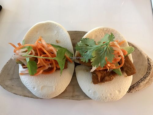 Tofu steamed buns. Super tasty! Glad we decided to get these.  at Ava Street Cafe in Baton Rouge