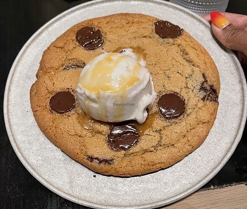 Soft chocolate chip cookie a la mode   at PLANTA in Miami Beach