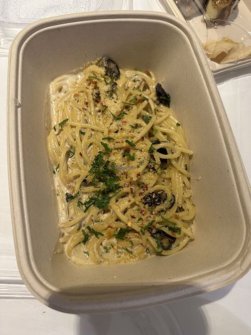 Mushroom carbonara  at PLANTA in Miami Beach