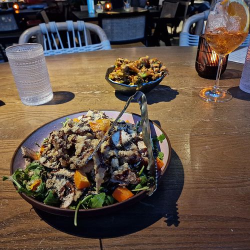 Mushroom salad at PLANTA in Miami Beach