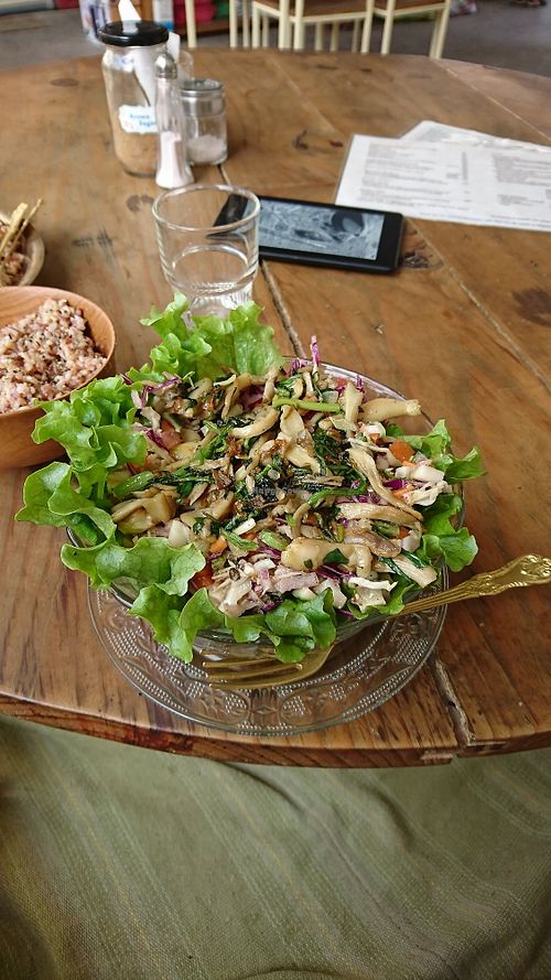 Mushroom salad at Ayurvedico Cafe in Pokhara