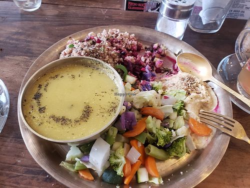 Buddha plate with rice at Ayurvedico Cafe in Pokhara