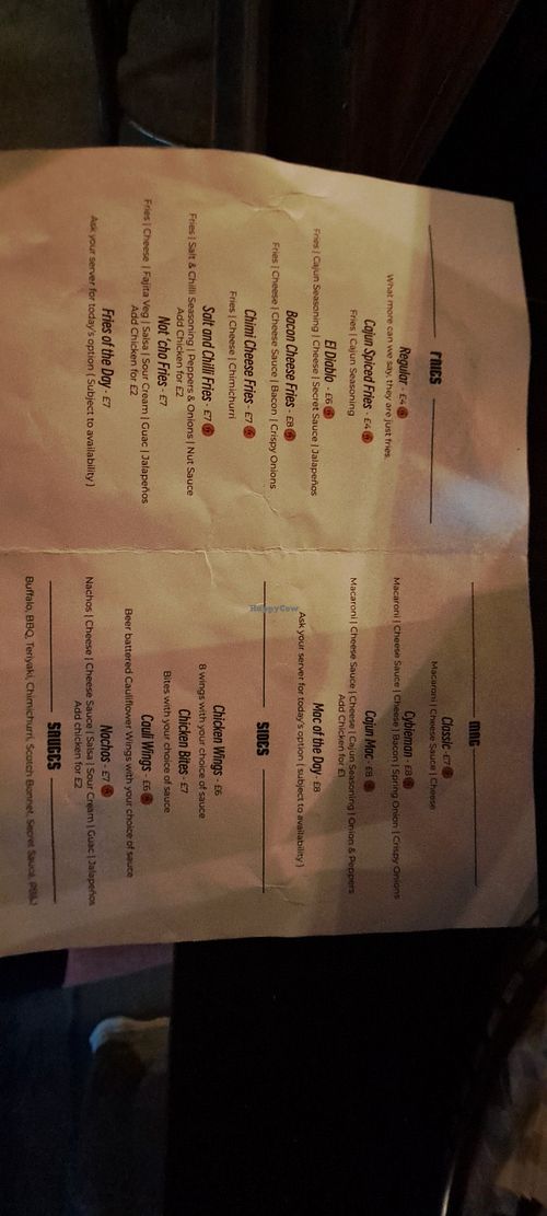 Menu July 2024 at Drury Street Bar & Kitchen in Glasgow
