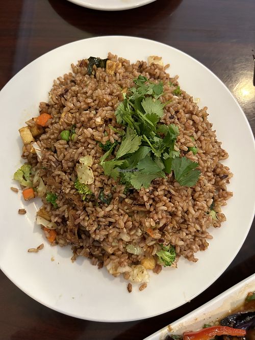 Thai fried rice - this was really good! 👍 #Veganuary at Noble Vegetarian in Sacramento