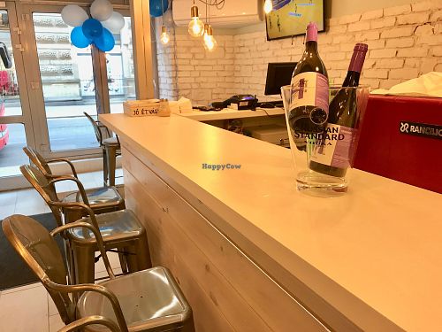 in the bar... at Veganeria in Budapest