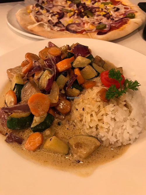 tofu & vegetable ragout at Veganeria in Budapest