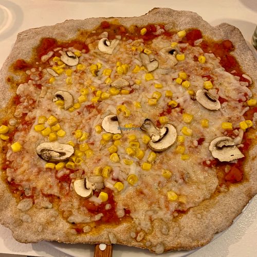Peppino pizza, whole grain  at Veganeria in Budapest