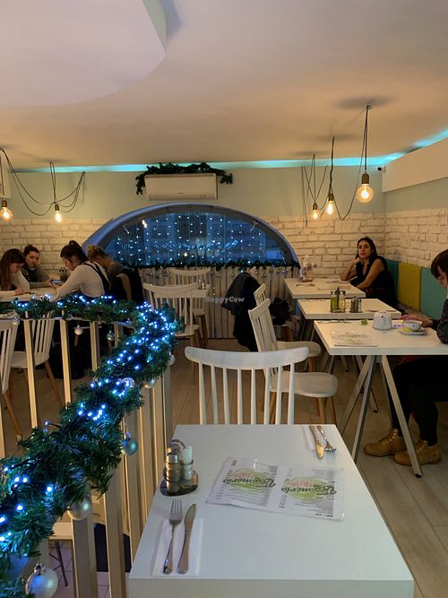 interior upstairs at Veganeria in Budapest