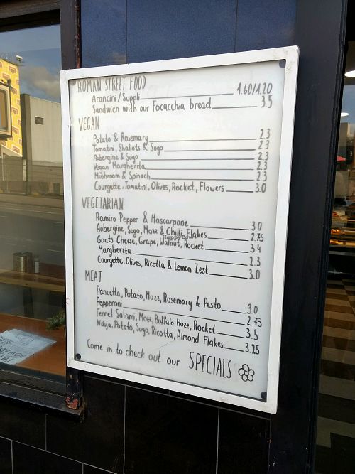 menu at Baked Pizza Al Taglio  in Glasgow