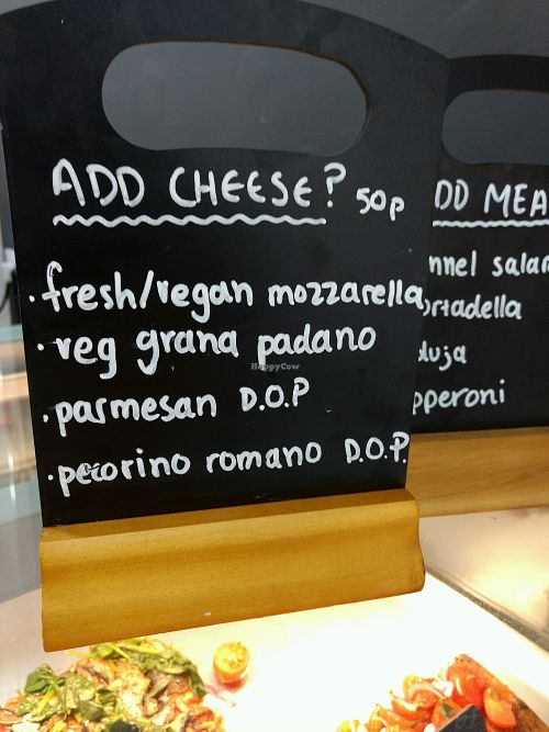 vegan cheese at Baked Pizza Al Taglio  in Glasgow
