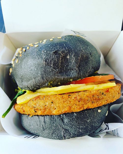 Vegan burger at Acai Brothers in Noosa Heads