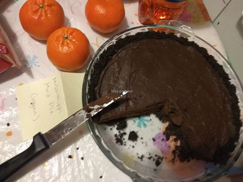 End of class term party: vegan Mississippi mud pie at Glasgow Jitterbugs in Glasgow