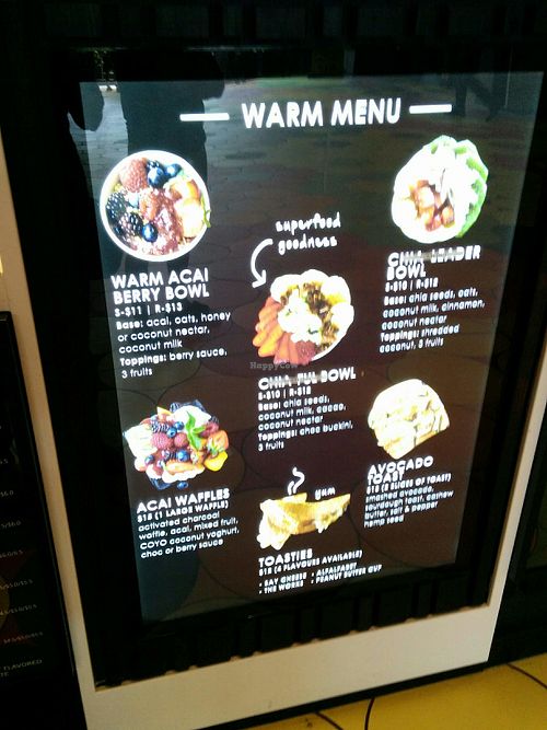 warm bowl meals menu at Acai Brothers in Wollongong