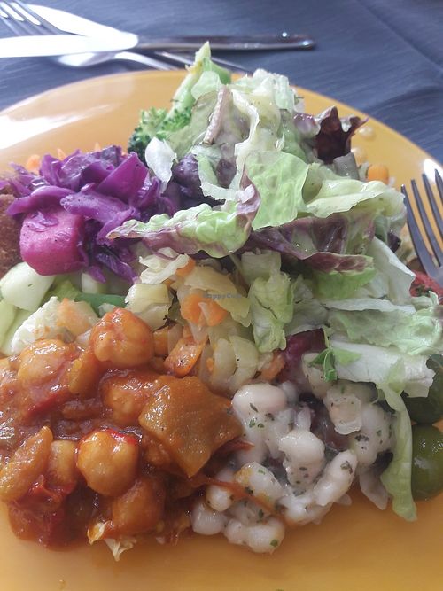 Very good potato salad and other dishes from the buffet. at Vegetalia in Fuengirola