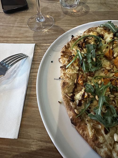 Pumpkin pizza made vegan and gluten free   at Capital Restaurant in North Hobart