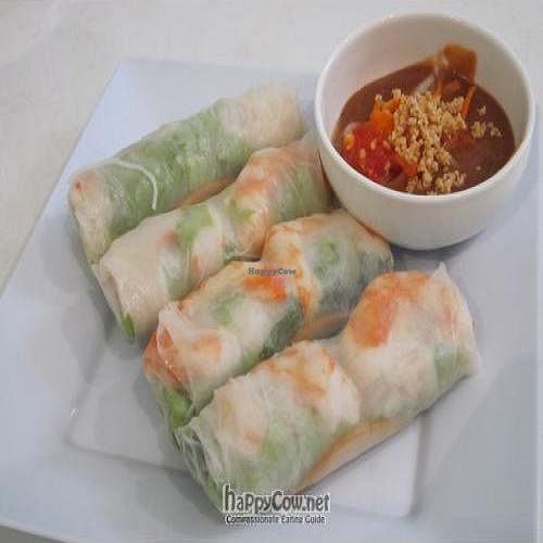 Fresh Summer Spring Rolls with Vegetarian Prawn and Ham at Loving Hut in Cabramatta