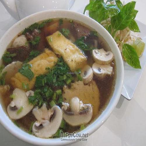Pho (Traditional Vietnamese Vegetarian Beef Noodle Soup) at Loving Hut in Cabramatta