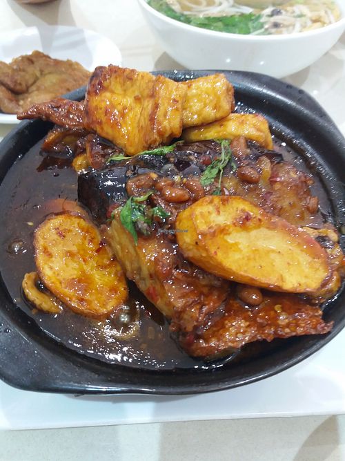 Braised eggplant at Loving Hut in Cabramatta