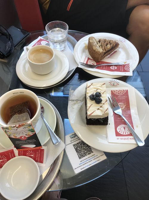Two vegan cake options at the time of this visit   at Konditorei Jindrak in Linz