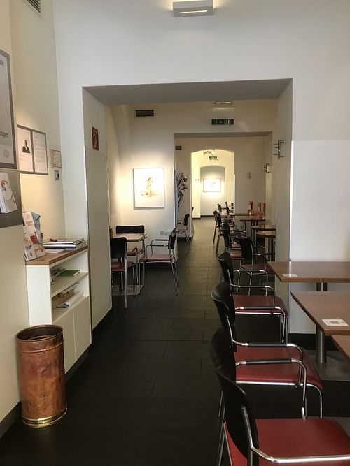 Plenty of seating inside, as well as a second floor   at Konditorei Jindrak in Linz