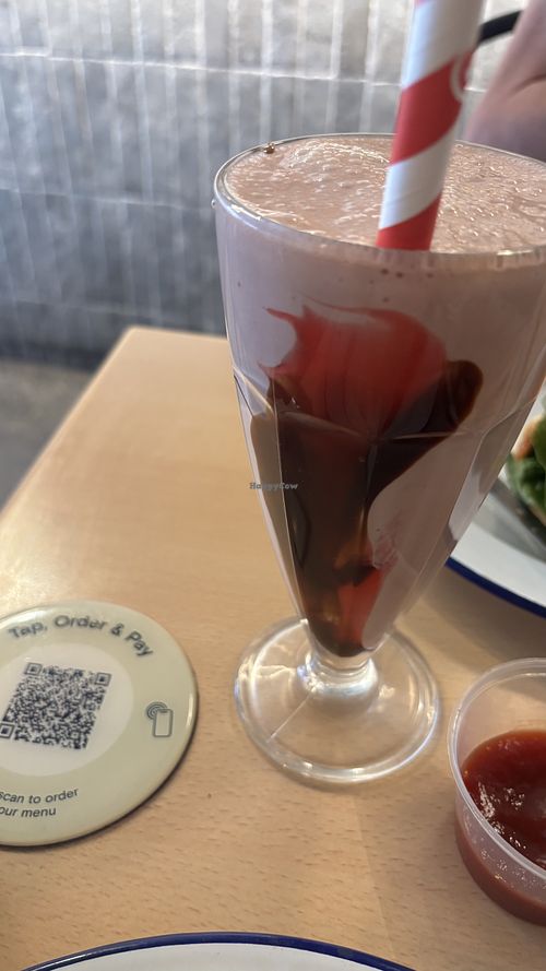 Strawberry and chocolate milkshake   at Soul Burger in Newtown