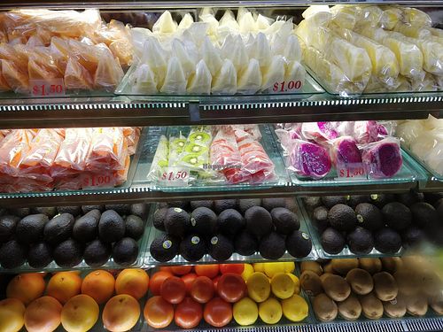 Avocado, kiwi and dragon fruits at SF Fruits & Juices - Somerset in Central Singapore