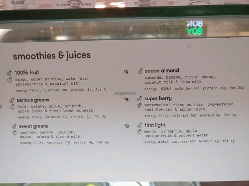 smoothies and juices  at Crisp - Collins Square in Melbourne