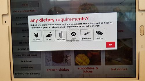 Dietary requirements at Tossed - Broadway in South West London