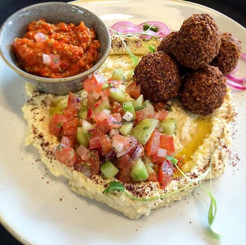 Hummus plate at South Street Kitchen in Sheffield