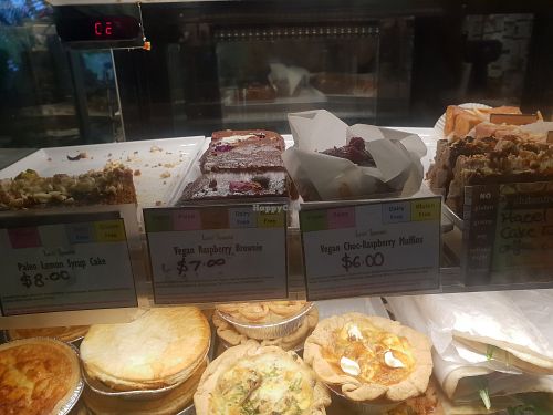 Vegan slice and muffin at Little Cove Coffee Co in Noosaville